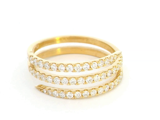 Luxurious 18K Gold Spiral Diamond Ring (0.60ct Diamonds)