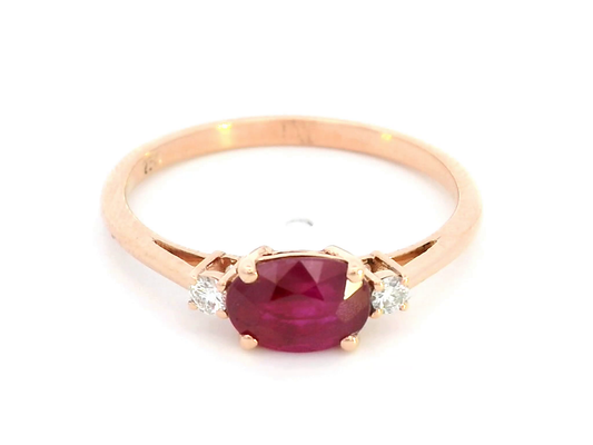 Exquisite 18K Gold Ruby and Diamond Ring (1.06ct Ruby | 0.06ct Diamonds)