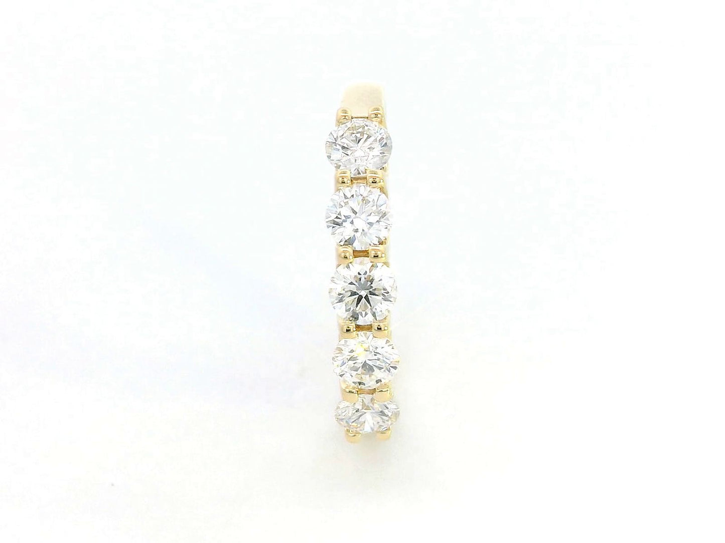 18K Yellow Gold Half Eternity Ring with 0.92 Carats of Round Brilliant Diamonds