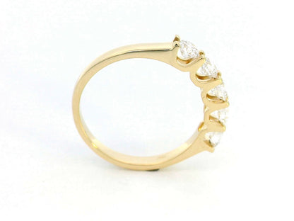 18K Yellow Gold Half Eternity Ring with 0.92 Carats of Round Brilliant Diamonds