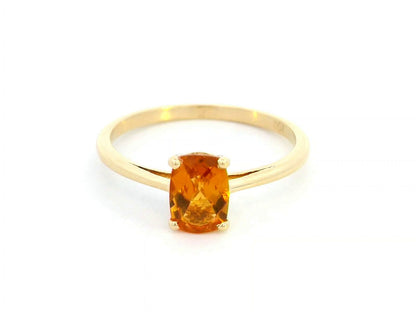 18K Gold Citrine  Ring | 0.72 Carat Oval Citrine | November Birthstone Jewelry