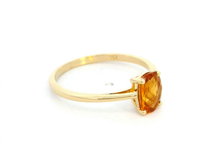 18K Gold Citrine  Ring | 0.72 Carat Oval Citrine | November Birthstone Jewelry