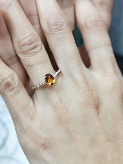 18K Yellow Gold Citrine and Diamond Ring – November Birthstone Jewelry