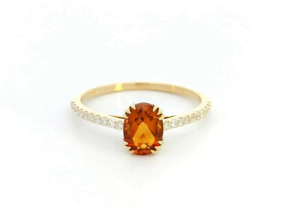 18K Yellow Gold Citrine and Diamond Ring – November Birthstone Jewelry