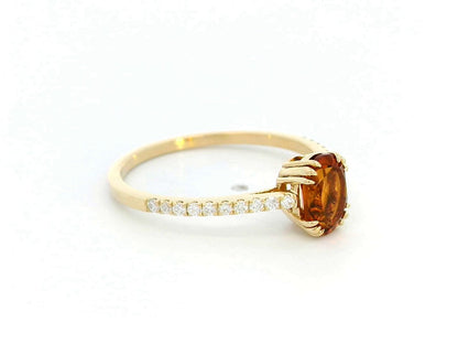 18K Yellow Gold Citrine and Diamond Ring – November Birthstone Jewelry