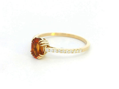 18K Yellow Gold Citrine and Diamond Ring – November Birthstone Jewelry