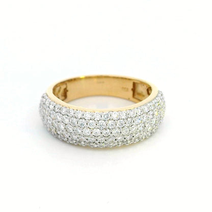 18K Yellow Gold Wide Band Pavé Diamond Ring – 1.27 Carats of Luxury Brilliance