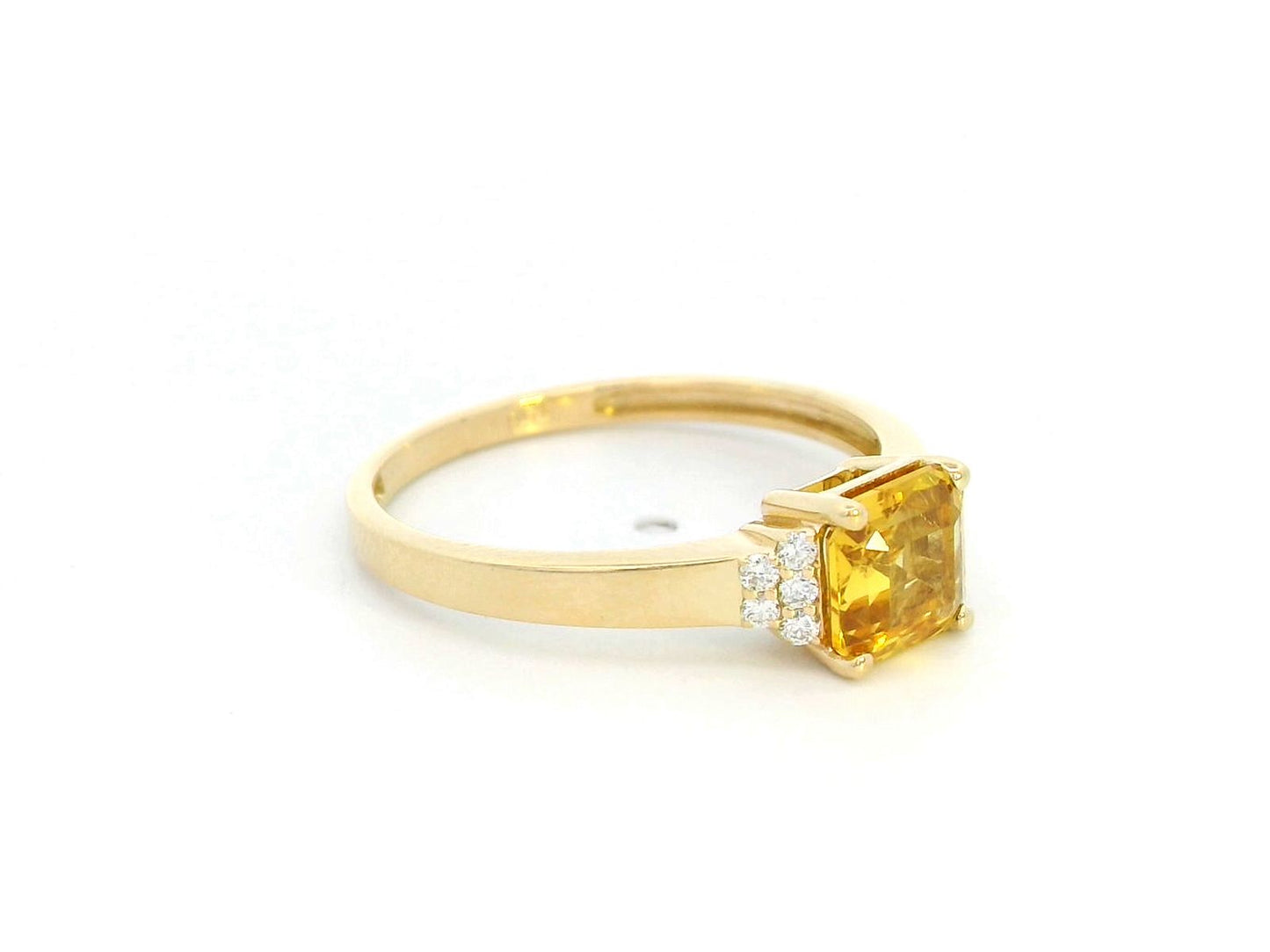 18K Yellow Gold Ring with Yellow Sapphire and Diamond – September Birthstone Jewelry