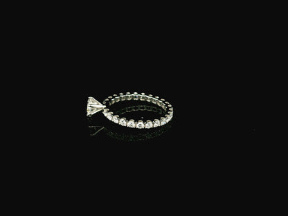 1 carat diamond engagement ring in 18K white gold with full diamond band IGI certified Emirates Diamonds