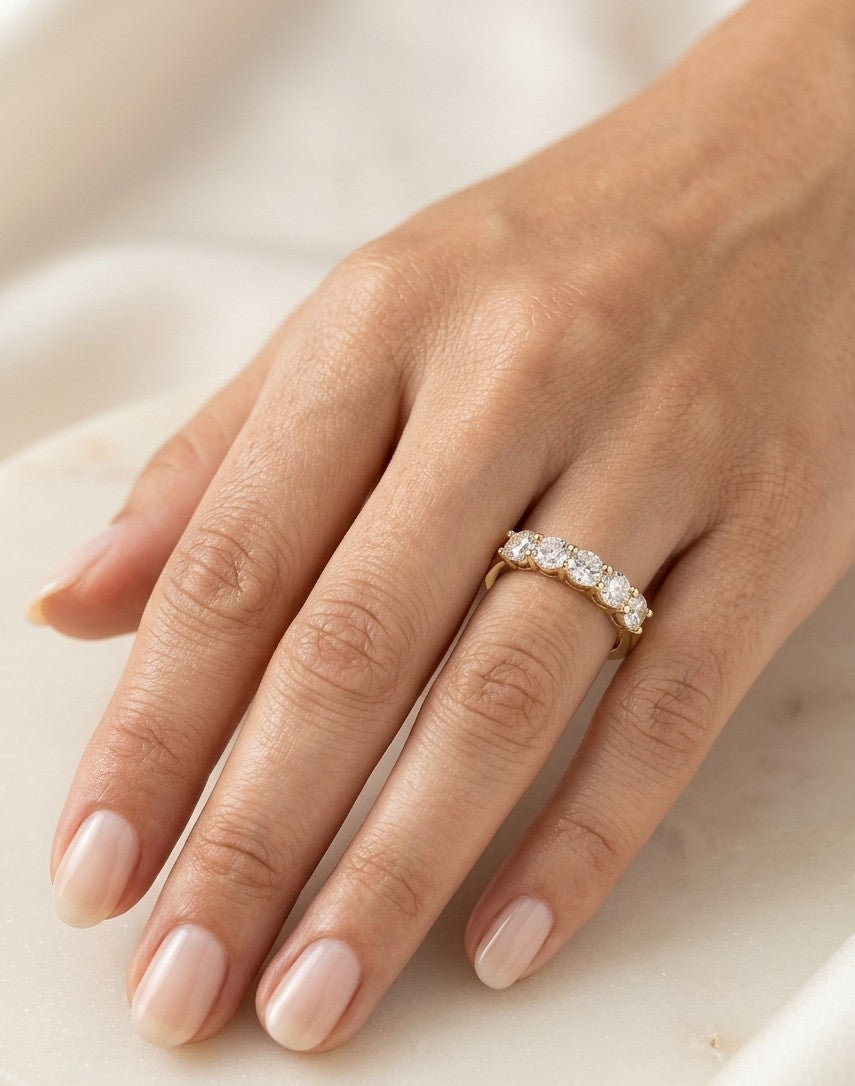 Five Stone Diamond Ring in 18K Yellow Gold