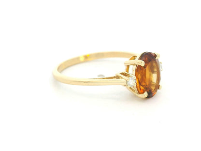 Citrine birthstone ring in yellow gold