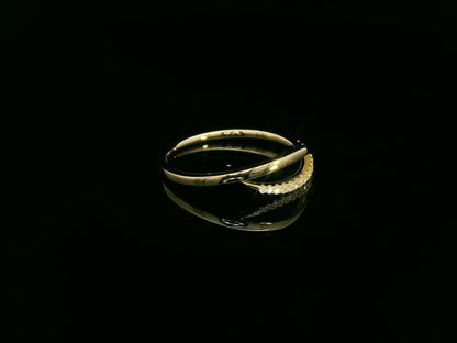 Minimalist diamond band in solid yellow gold