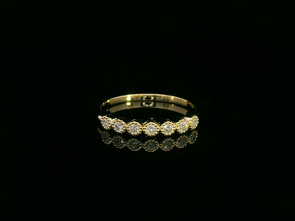 18k yellow gold slim diamond band with 0.22ct round brilliant diamonds – certificate included