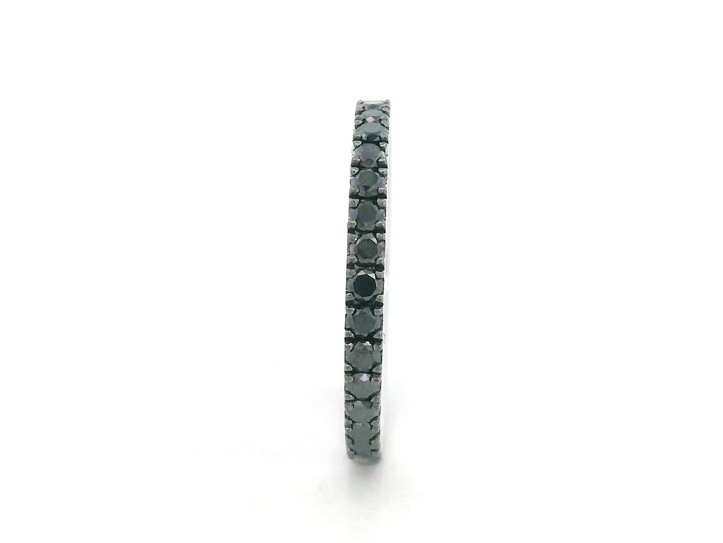 18K white gold full eternity black diamond ring, total 1.06 carat, modern luxury statement ring