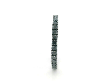 18K white gold full eternity black diamond ring, total 1.06 carat, modern luxury statement ring