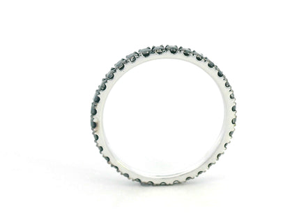 18K white gold full eternity black diamond ring, total 1.06 carat, modern luxury statement ring
