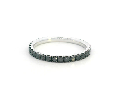 18K white gold full eternity black diamond ring, total 1.06 carat, modern luxury statement ring