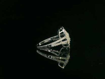 Cushion-cut diamond cluster cocktail ring in 18K white gold by Emirates Diamonds