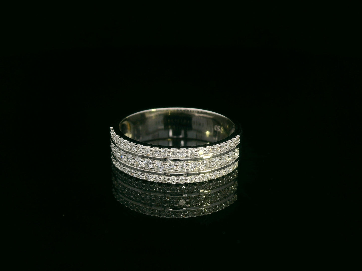 18K white gold bridal ring set with baguette and round diamond cluster – 1.28 carat by Emirates Diamonds.