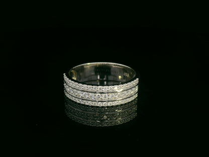 18K white gold bridal ring set with baguette and round diamond cluster – 1.28 carat by Emirates Diamonds.