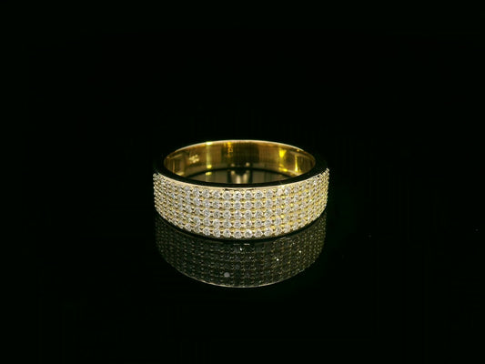 18K yellow gold triple-row pavé diamond band ring – 0.51ct diamonds by Emirates Diamonds