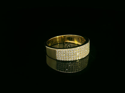 18K yellow gold triple-row pavé diamond band ring – 0.51ct diamonds by Emirates Diamonds