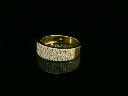 18K yellow gold triple-row pavé diamond band ring – 0.51ct diamonds by Emirates Diamonds