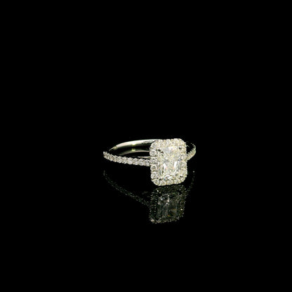 Radiant Cut Diamond Bridal Set In 18K White Gold l 1 Carat Diamond