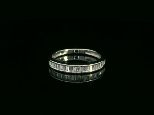 18K white gold baguette diamond band – 0.40ct channel-set modern wedding band by Emirates Diamonds