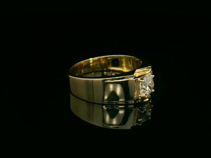 18K yellow gold men’s diamond ring – 0.68ct VVS2 I-color IGI certified by Emirates Diamonds