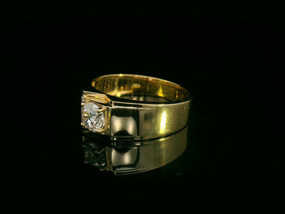 18K yellow gold men’s diamond ring – 0.68ct VVS2 I-color IGI certified by Emirates Diamonds