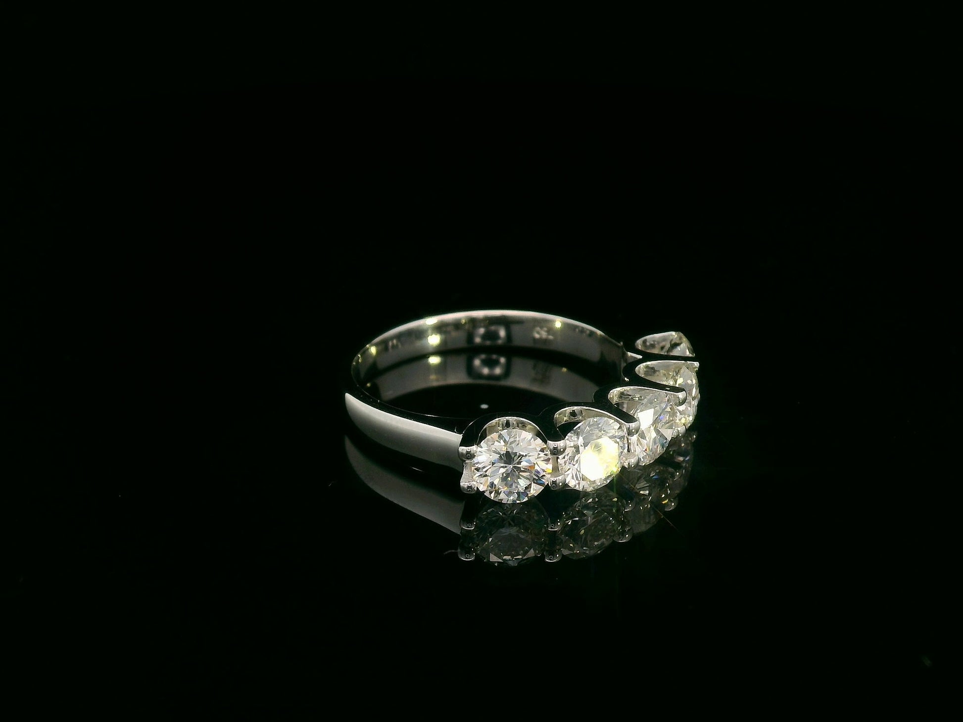 18K white gold diamond band ring with round brilliant diamonds totaling 2.05 carats – Emirates Diamonds