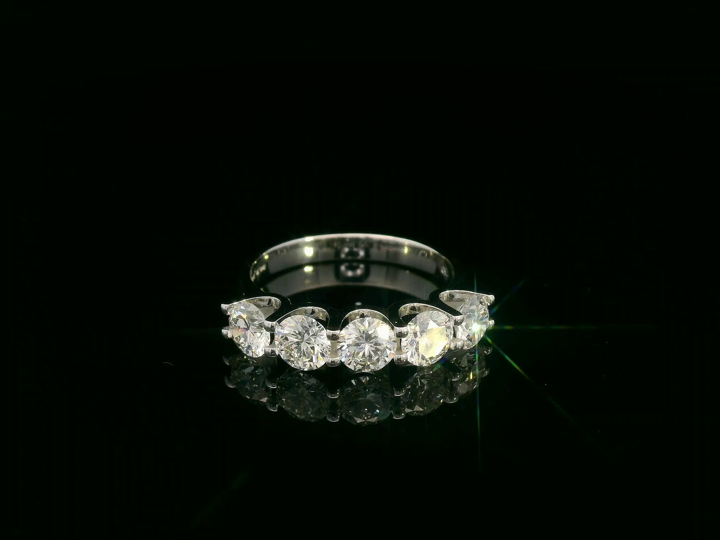 18K white gold diamond band ring with round brilliant diamonds totaling 2.05 carats – Emirates Diamonds
