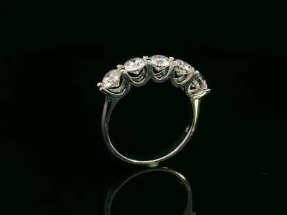 18K white gold diamond band ring with round brilliant diamonds totaling 2.05 carats – Emirates Diamonds