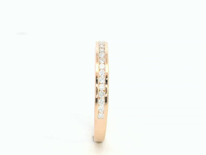 18K rose gold diamond channel-set band – stackable minimalist wedding or everyday ring by Emirates Diamonds