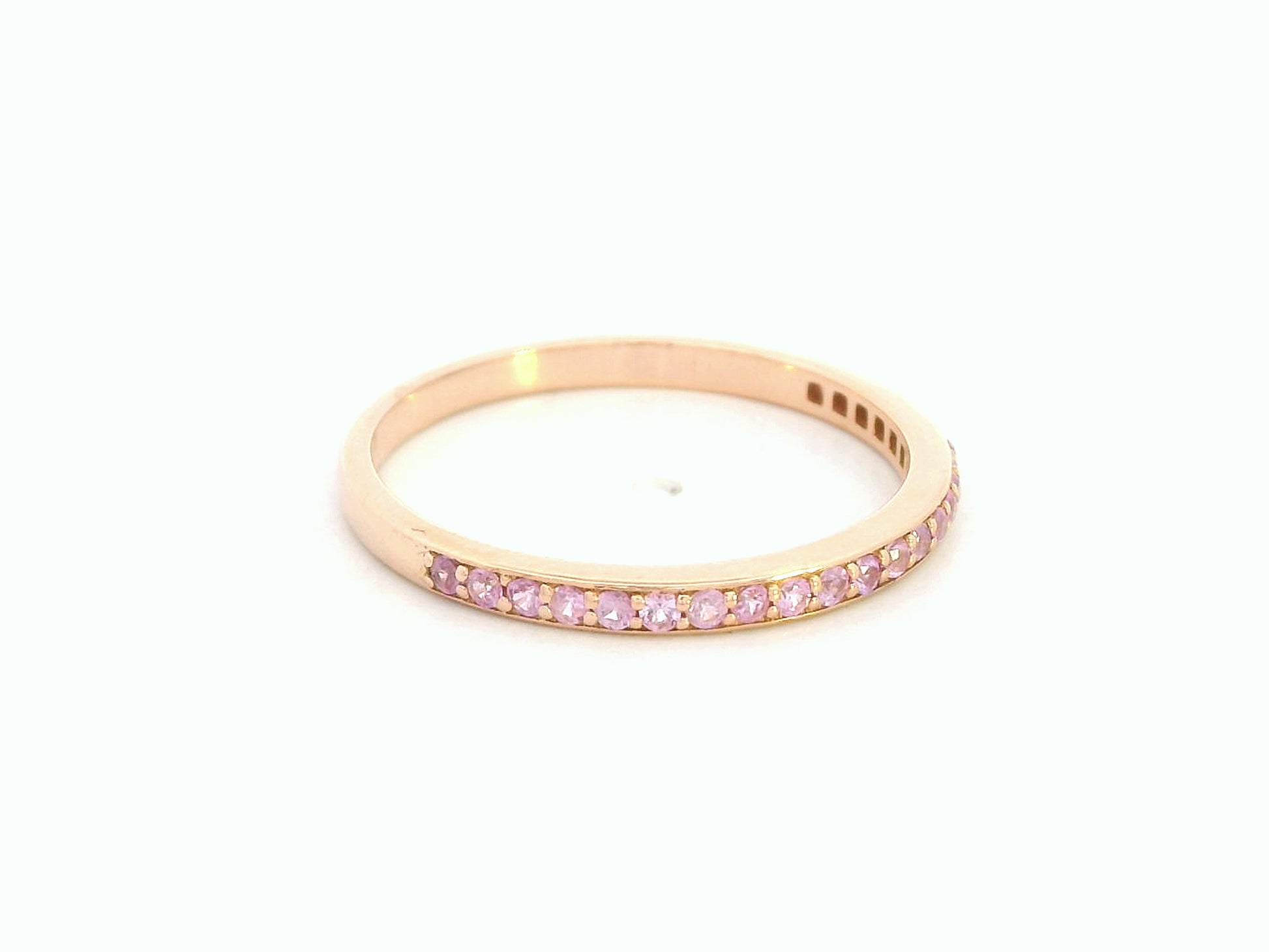 18K rose gold pink sapphire eternity band – 0.27ct pavé pink sapphires by Emirates Diamonds