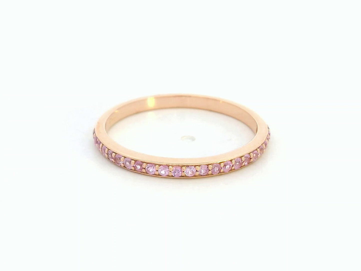18K rose gold pink sapphire eternity band – 0.27ct pavé pink sapphires by Emirates Diamonds
