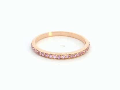 18K rose gold pink sapphire eternity band – 0.27ct pavé pink sapphires by Emirates Diamonds