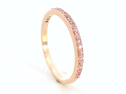 18K rose gold pink sapphire eternity band – 0.27ct pavé pink sapphires by Emirates Diamonds