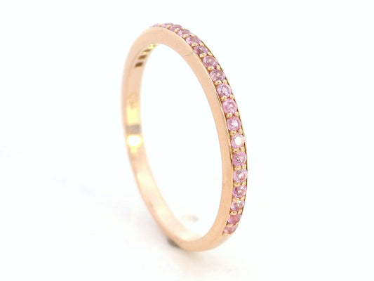 18K rose gold pink sapphire eternity band – 0.27ct pavé pink sapphires by Emirates Diamonds
