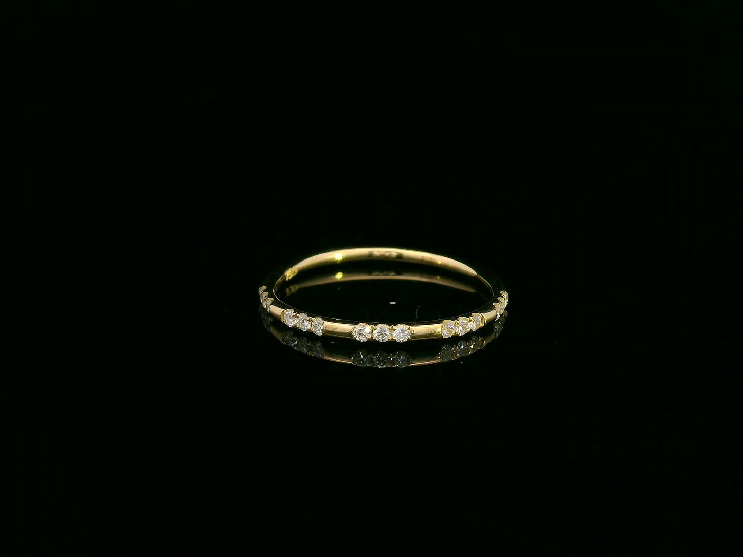 18K yellow gold diamond band ring with 0.16 carat diamonds – Emirates Diamonds