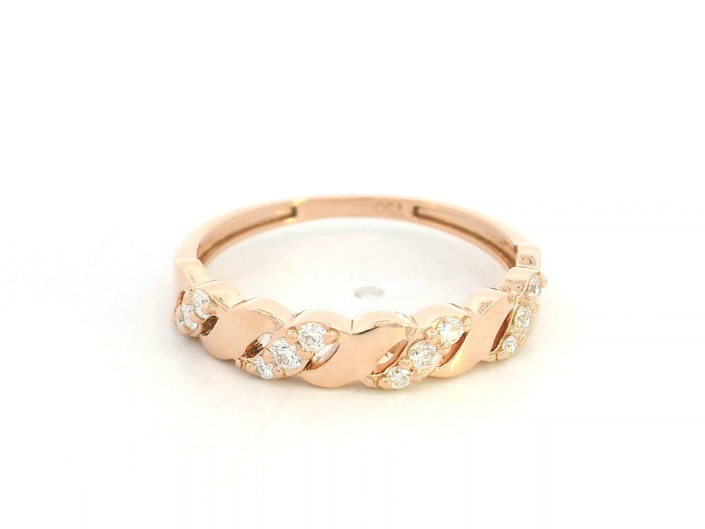 18K rose gold diamond band ring with natural diamonds by Emirates Diamonds