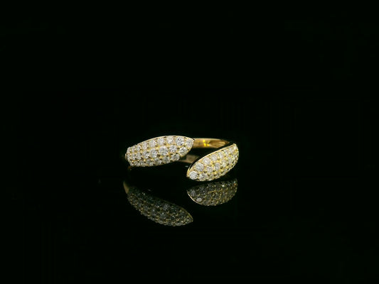 18K yellow gold diamond cuff statement ring with open wrap design by Emirates Diamonds