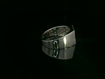 Men’s 18K white gold ruby and diamond square cluster ring by Emirates Diamonds