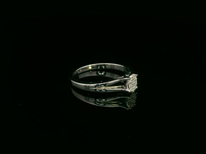 Minimal diamond accent ring in 18K white gold by Emirates Diamonds