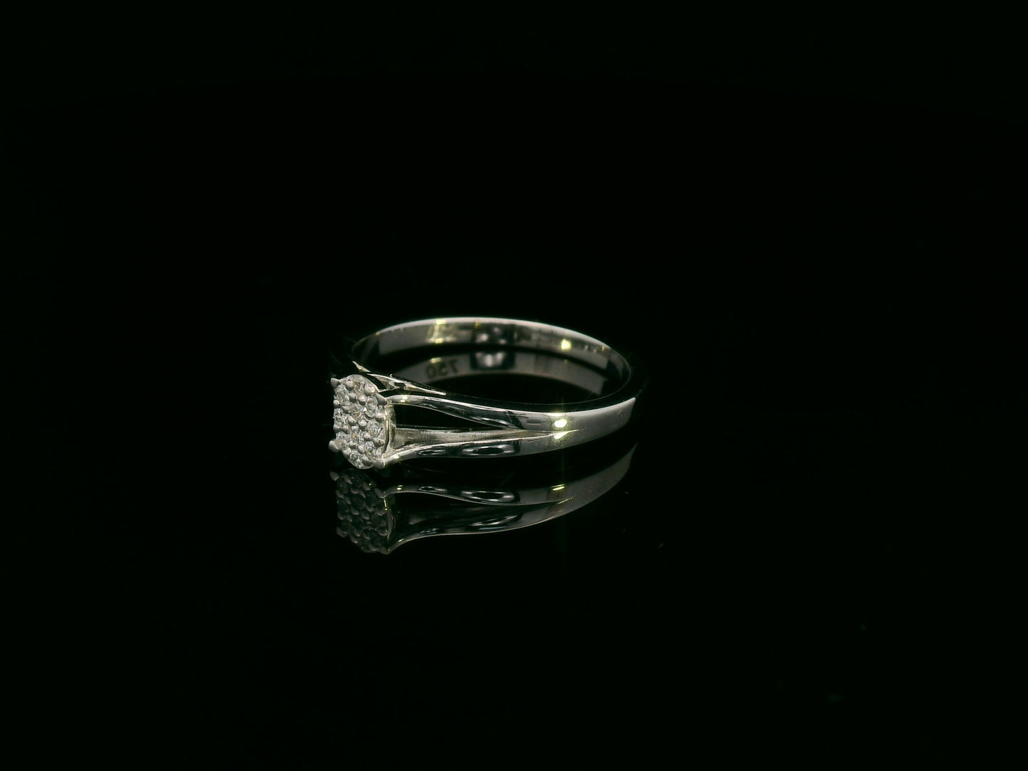 Minimal diamond accent ring in 18K white gold by Emirates Diamonds