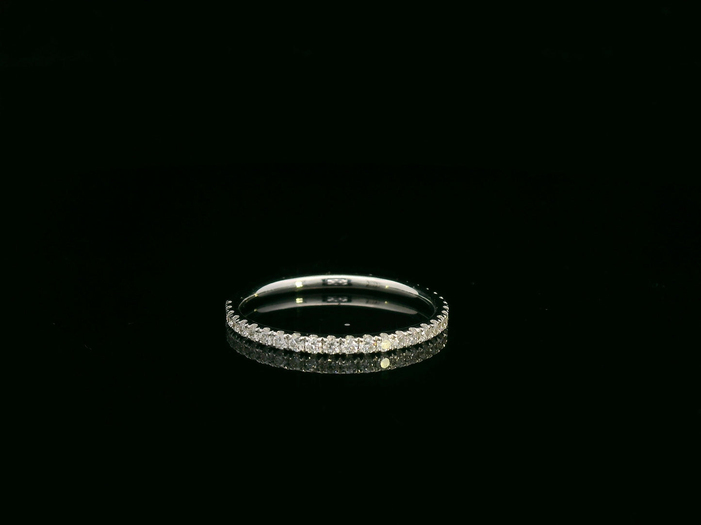 Diamond bridal ring set with GIA certified center stone in 18K white gold by Emirates Diamonds