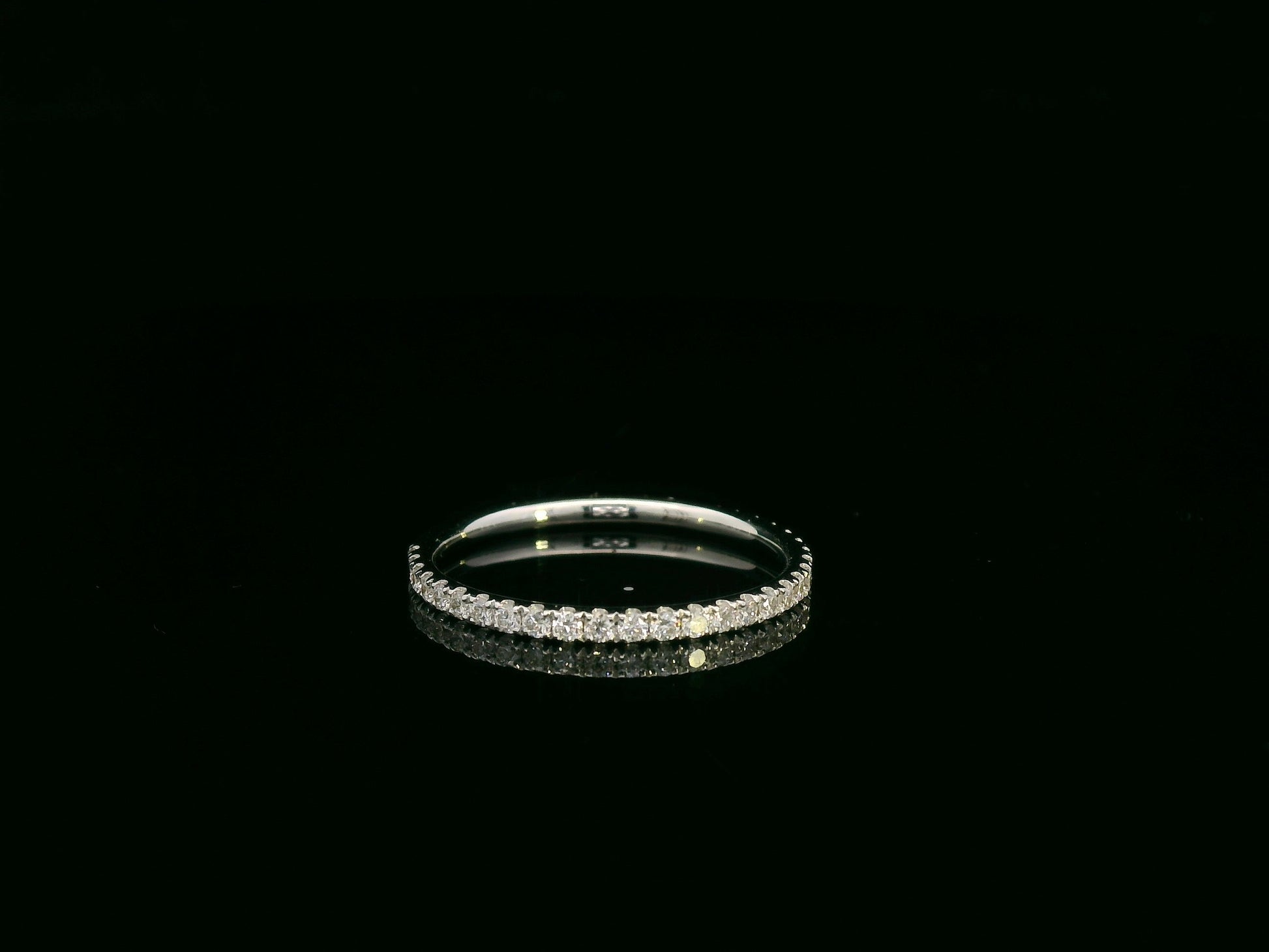 Diamond bridal ring set with GIA certified center stone in 18K white gold by Emirates Diamonds
