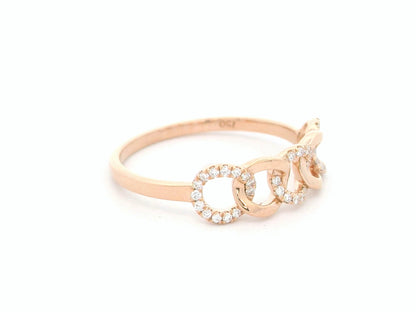 18K rose gold diamond link band ring with natural diamonds by Emirates Diamonds