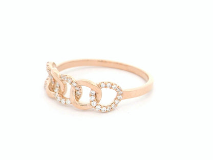 18K rose gold diamond link band ring with natural diamonds by Emirates Diamonds